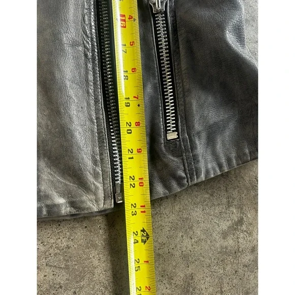 Y2K Vintage On Stage Denmark Leather  Jacket Moto Zip Fitted Biker Style Rare - Picture 12 of 14